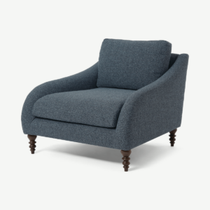 Andrin fauteuil, oceaanblauw gerecycled textuurgeweven
