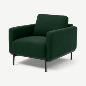 Jarrod fauteuil, textuurgeweven bosgroen