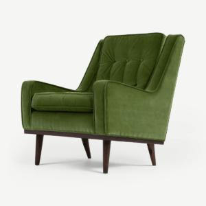 Scott fauteuil, donkergroen fluweel