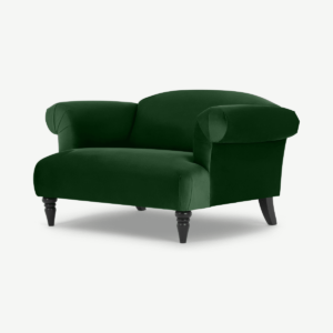 Claudia loveseat, bosgroen fluweel