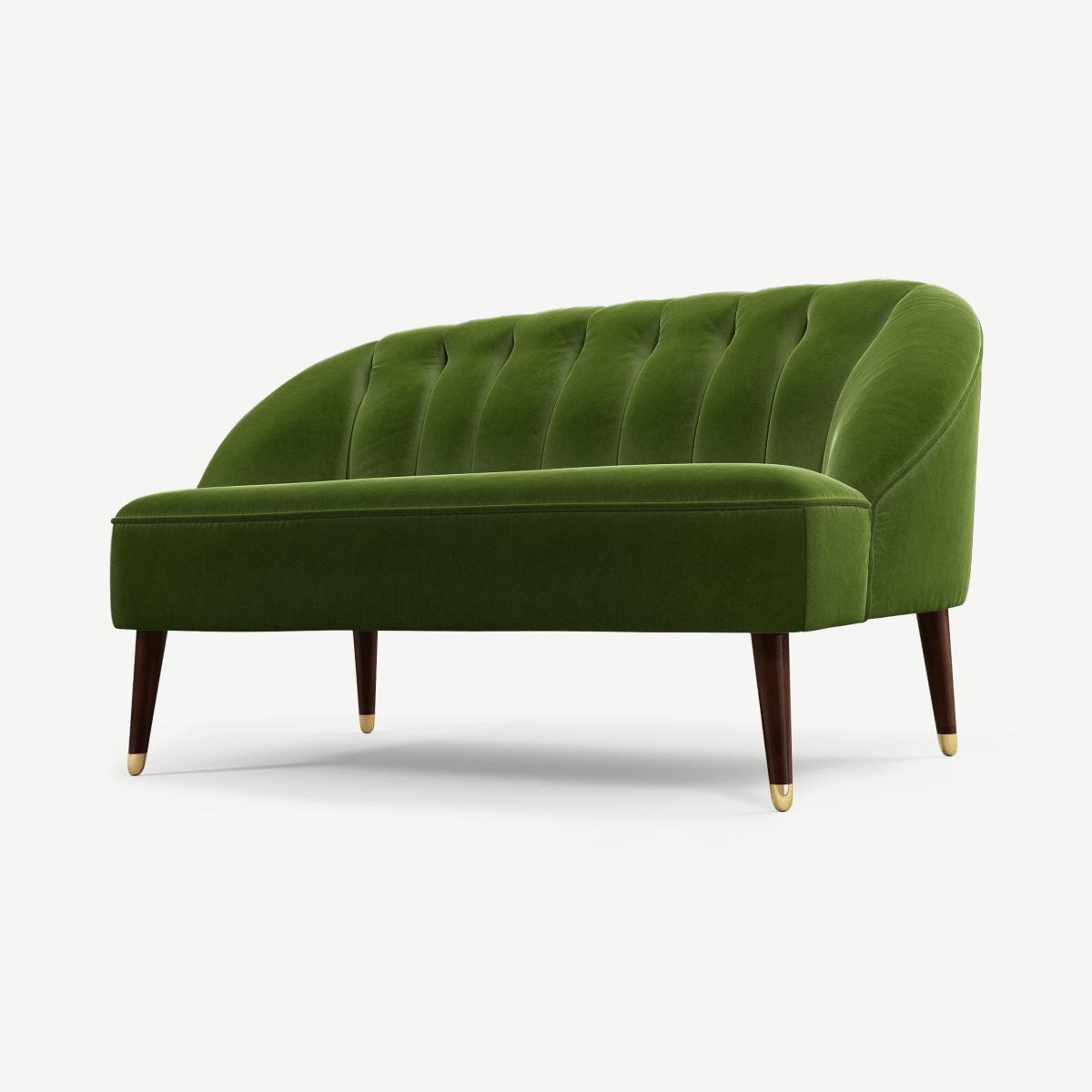 d550ac7972f35d4837cc232623327a84348107b3_SOFMGT044GRE_UK_Custom_MADE_Margot_2_Seater_Sofa_Spruce_Green_Cotton_Velvet_Dark_Wood_Brass_Leg.png Margot 2-zitsbank, loofgroen katoenfluweel met donkere houten poten en messing accenten