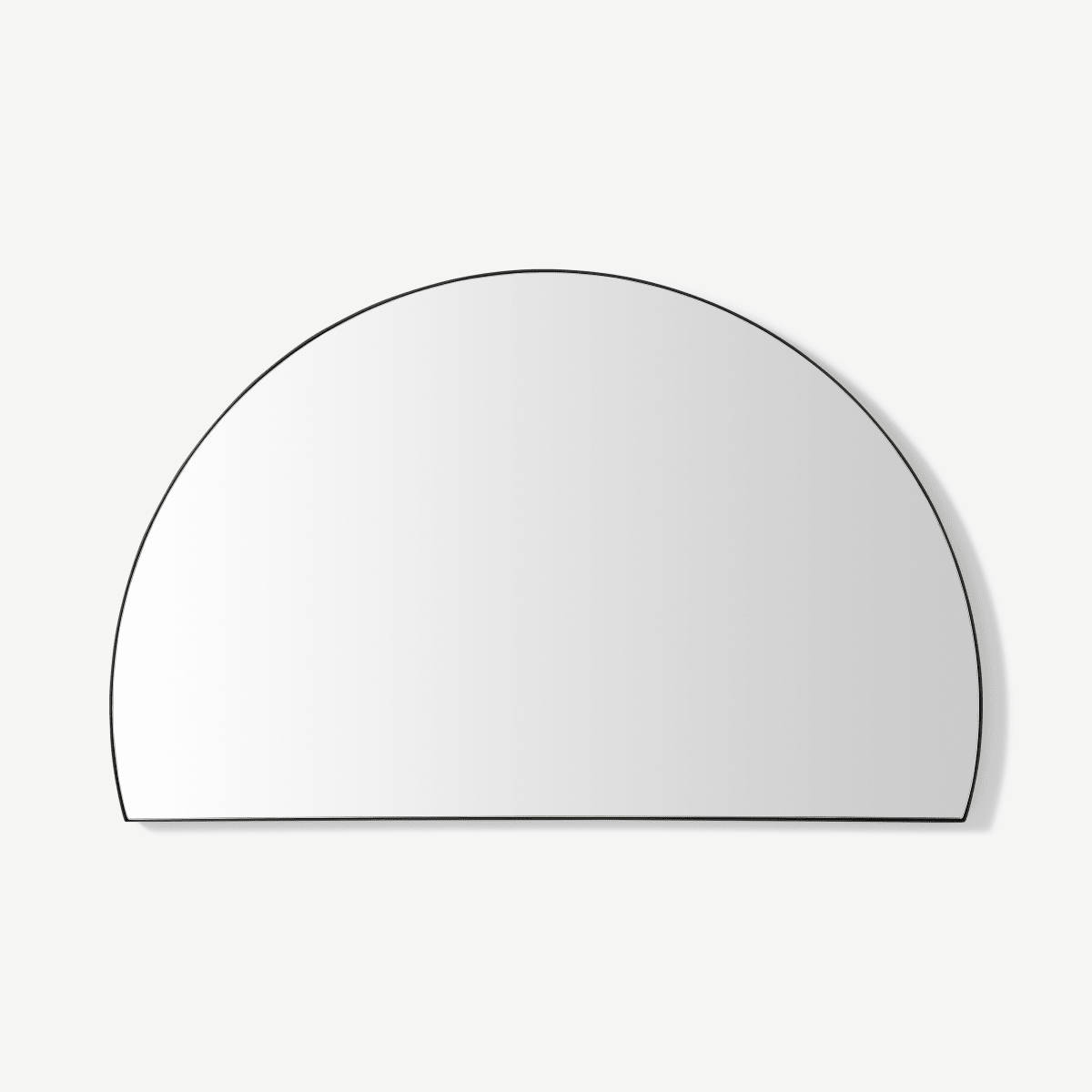 Arles wandspiegel, halve cirkel, 54 x 85 cm, matzwart