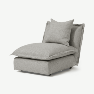 Fernsby modulaire stoel zonder armleuningen, gerecycled zilvergrijs textuurgeweven