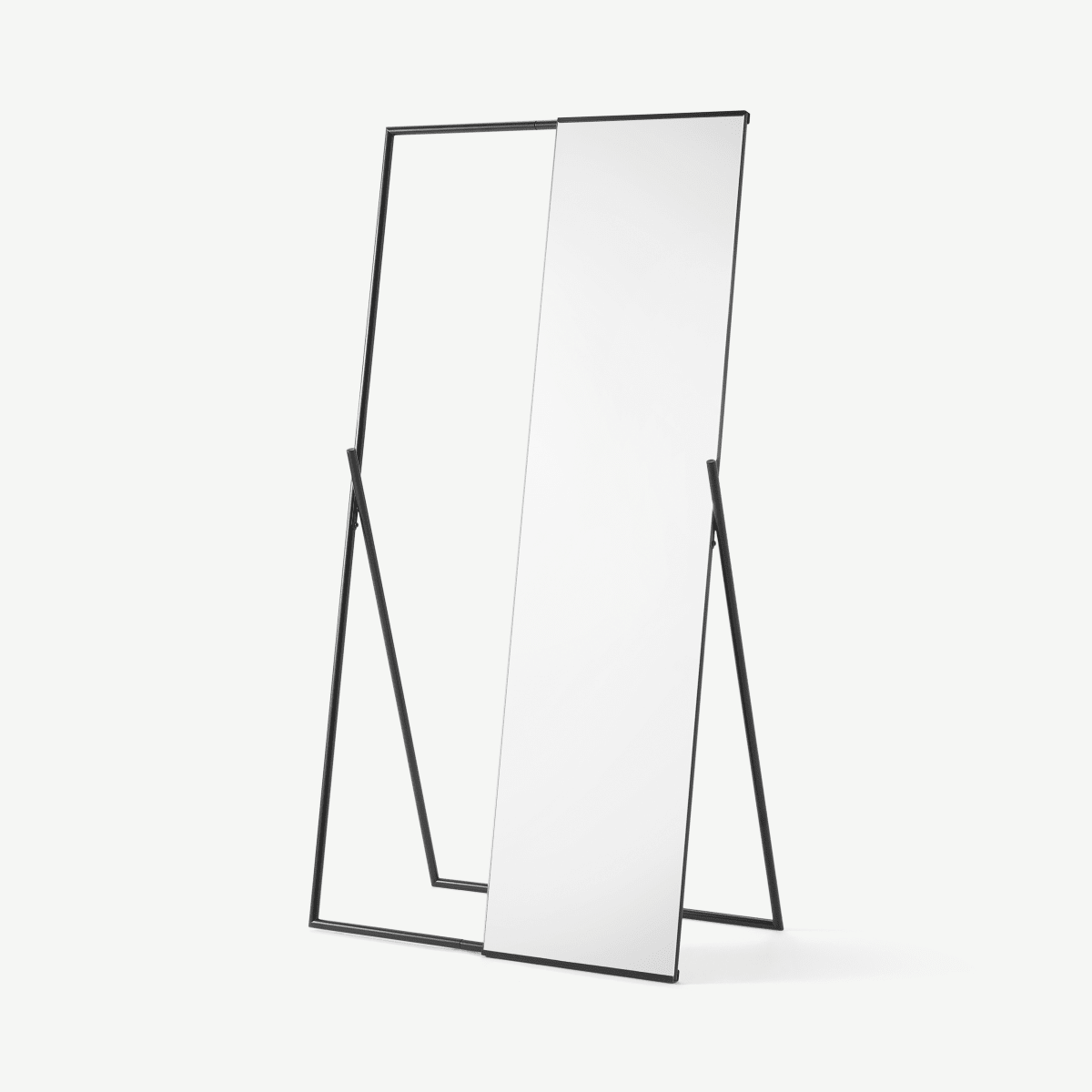 Hugin vrijstaande spiegel met kledingroede, zwart