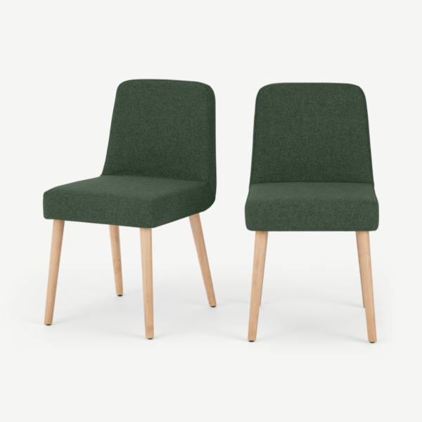 Adams set van 2 eetkamerstoelen, Darby groen