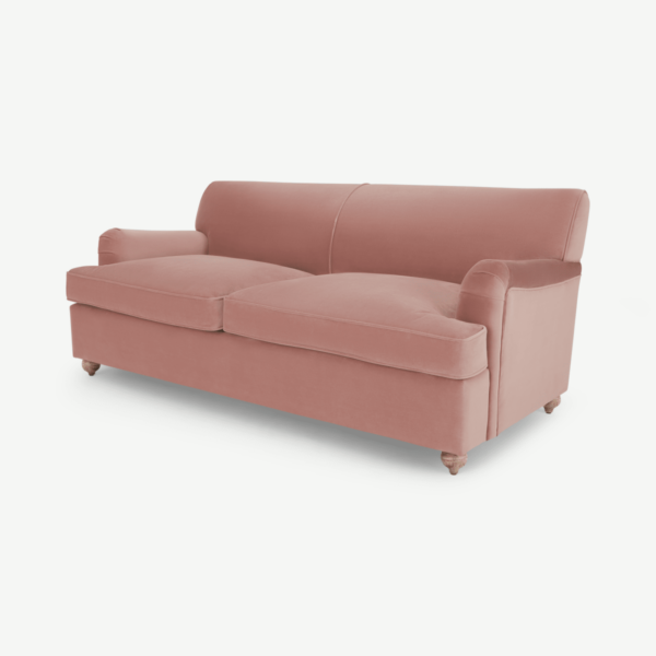 Orson 3-zitsbedbank, vintage roze fluweel