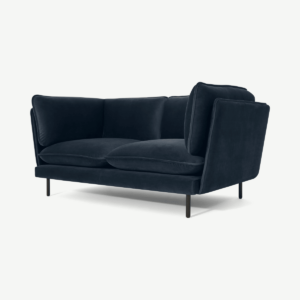 Wes 2 Seater Sofa, Ocean Blue Velvet