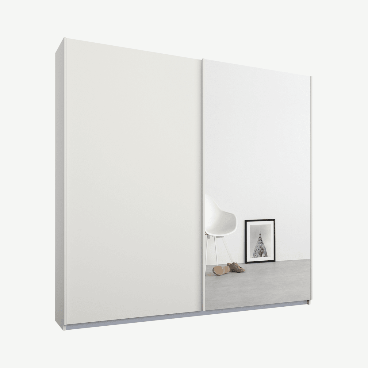 f01ac067069cc98a4639d7a0e0790025a9f2c24a_WDIMAL016WMR_UK_Malix_2_door_181cm_Sliding_Wardrobe_White_frame_matte_White_Mirror_doors_Standa.png Malix tweedeurs kledingkast met schuifdeuren, 181 cm, wit frame, matwit en spiegeldeuren, premium interieur