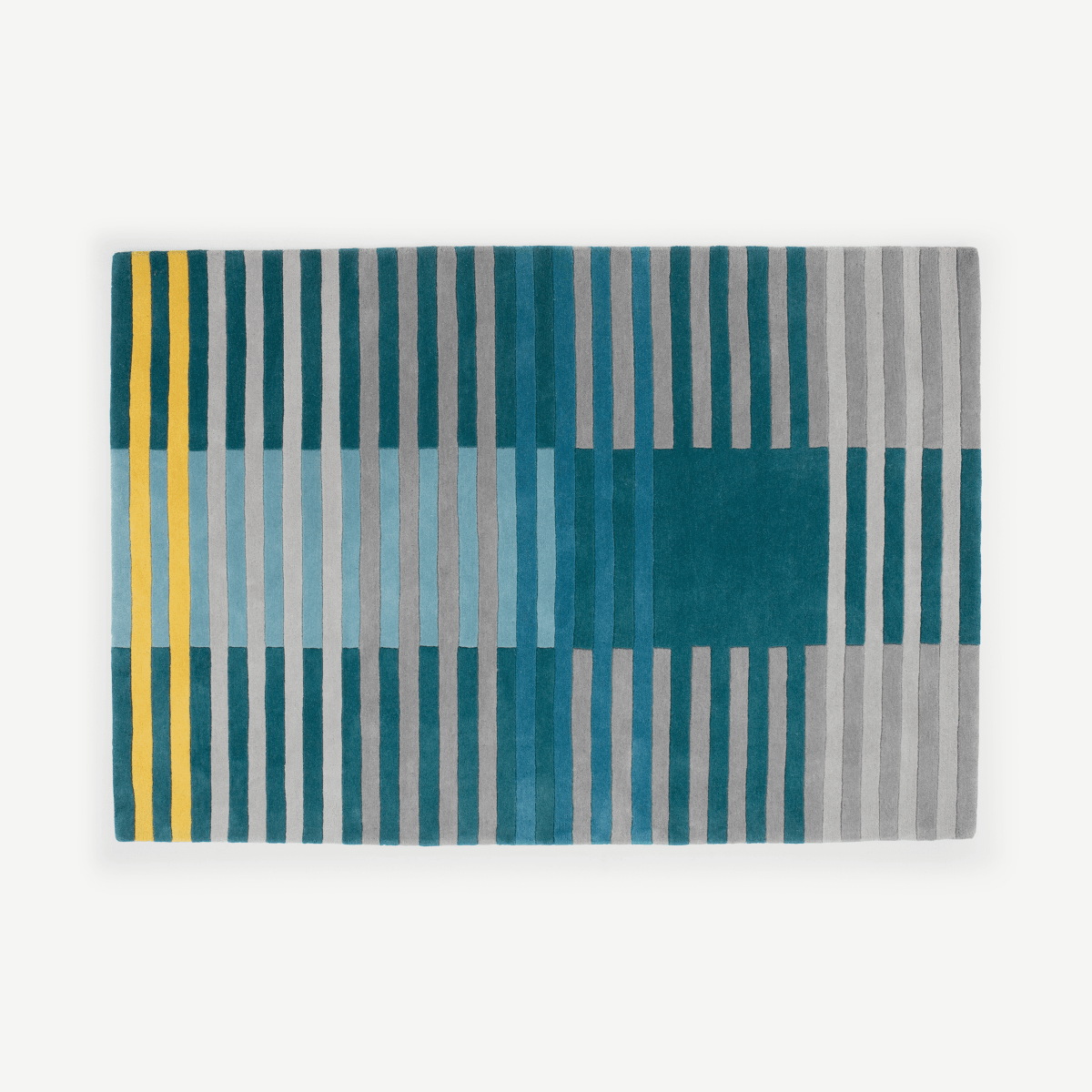 Weber Stripe gestikt vloerkleed 160 x 230cm, petrol