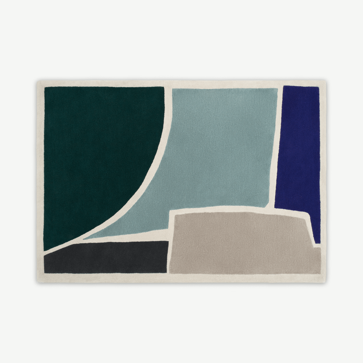 Juula Large handgetuft wollen vloerkleed, 160 x 230cm, blauw