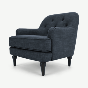 Flynn Armchair, Atlantischblauwe linnenmix