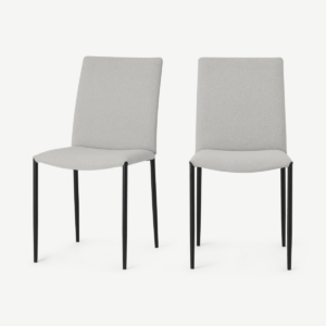 Braga set van 2 eetkamerstoelen, hagelgrijs